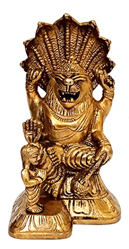 Narasimha en laiton statue rare seigneur Vishnu Devyom - 2