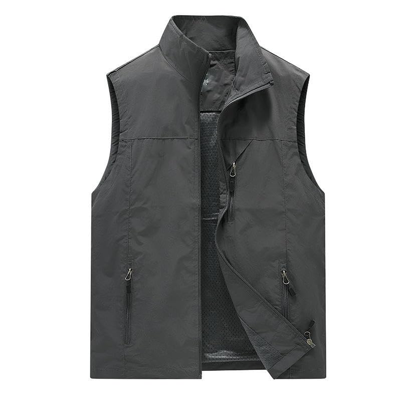 Chaleco de fotografía masculino USTZFTBCL con cuello alto para verano casual 4
