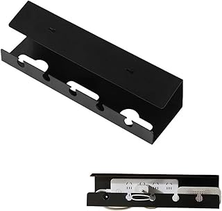 Cable Management box Under Desk Self Adhesive Power strip Holder Cord Organizer Cable Tray Wire Organizer for Office Home(Black)