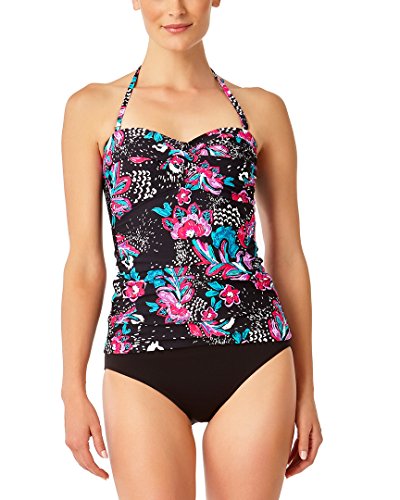 Image of Anne Cole Women's Twist Front Shirred Bandeau Tankini Swim Top