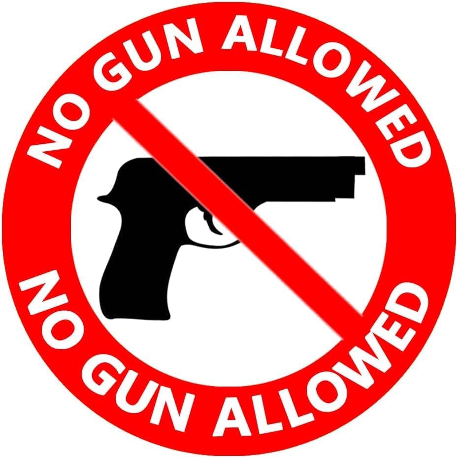 No Guns Allowed Sign Decal Vinyl Sticker,8 Inch Waterproof
