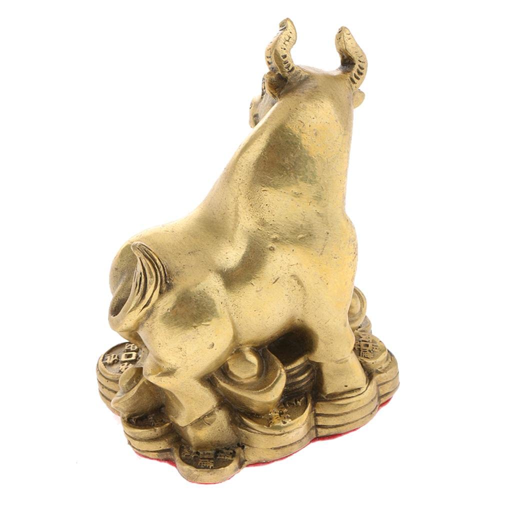 Chinesische Feng Shui Tierfigur Aus Reinem Messing – Sammlerstück, Glücksbringer für Geld Und Reichtum, Ochse
