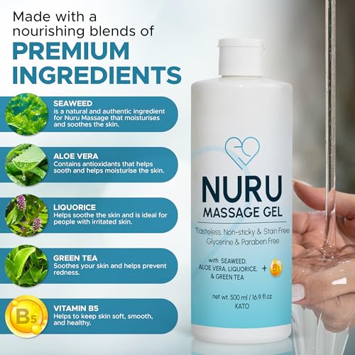 Image of Nuru Massage Gel 16.9 fl oz, Organic Aloe Vera, Water Based, Body-to-Body