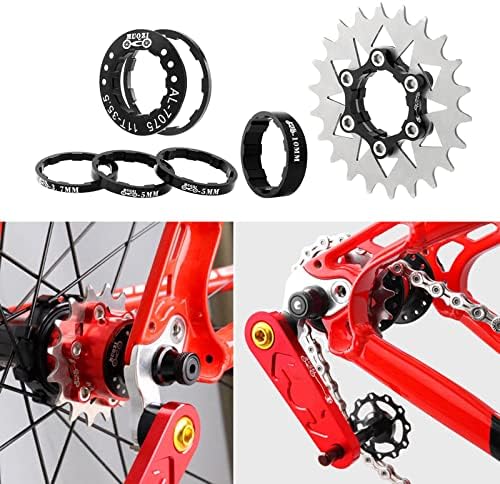 Miniatura 5 de Acero Solo Cassette Cog MTB Engranaje Fijo Bicicleta Bicicleta 22T Adaptador 7-10s Hub Freewheel Lockring Refit Piezas Componente