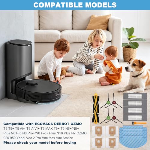 Image of Replacement Parts for ECOVACS DEEBOT OZMO T8 T8+ T8 Aivi T8 AIVI+ T8 MAX T9+ T5 N8+ /N8+ Plus N8 Pro N8 Pro+ /N8 Pro+ Plus N10 Plus N7 OZMO 920 950 Yeedi Vac 2 Pro Vac Max Vac Station - Accessories
