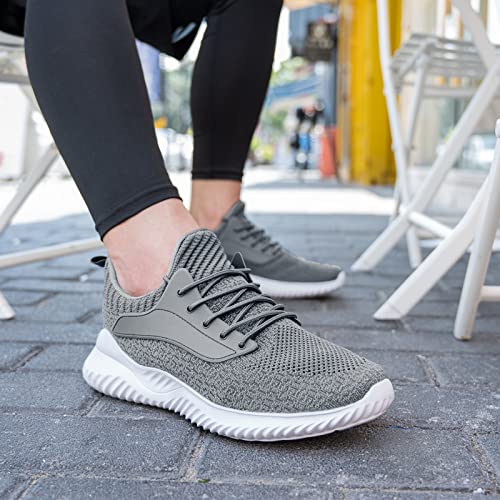 Hhp Tennis Shoes Men - Comfy Walking Shoes Casual Sneakers Workout Sport Shoes Grey Size 9 #TOP5