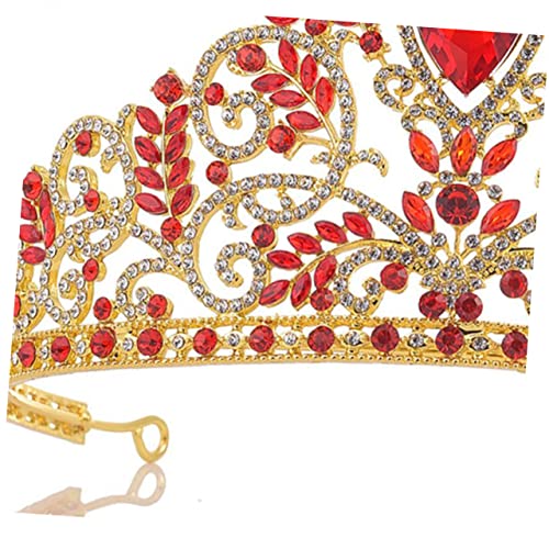 Couronne baroque rouge de mariage : diadème rétro d'exception - 3