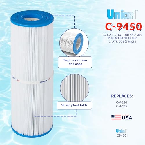 Unicel C-4950 50 Square Foot Media Replacement Pool Hot Tub Spa Filter Cartridge with 212 Pleats (2 Pack)