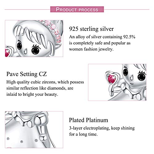 FOREVER QUEEN Charms fit Charms Bracelet 925 Sterling Silver Little Princess Bead Charms for Bracelet and Necklace Jewelry Gift with Gift Box3