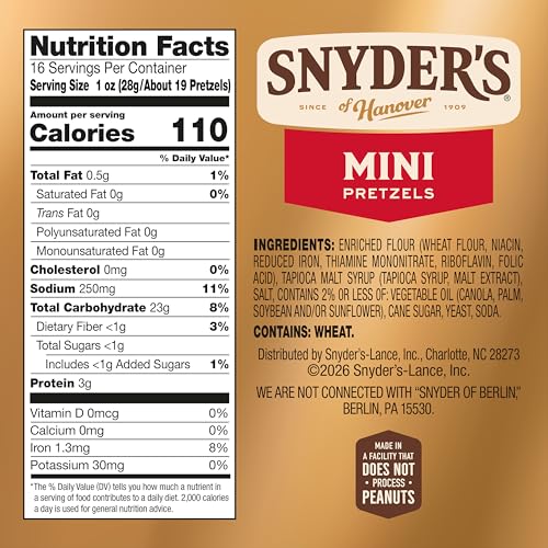 Image of Snyder's of Hanover Mini Pretzels, 16 Oz Bag