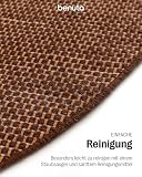 benuta Pure Wollteppich Rocco - Braun 150 cm Rund - Handgewebt - Im Style: Wolle, Uni, Boho, Hygge & Cozy, Minimalistisch - Pflegeleicht für Wohnzimmer Schlafzimmer