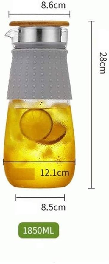 Glass Drip-free Carafe with Stainless Steel Flip-top Lid, Hot and Cold Water Pitcher, Tea/Coffee Maker & Cafe, Iced Tea, Beverage