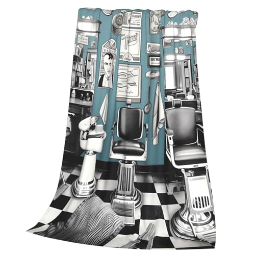 Couverture micro polaire barbier cadeau idéal plaid doux chambre - 4