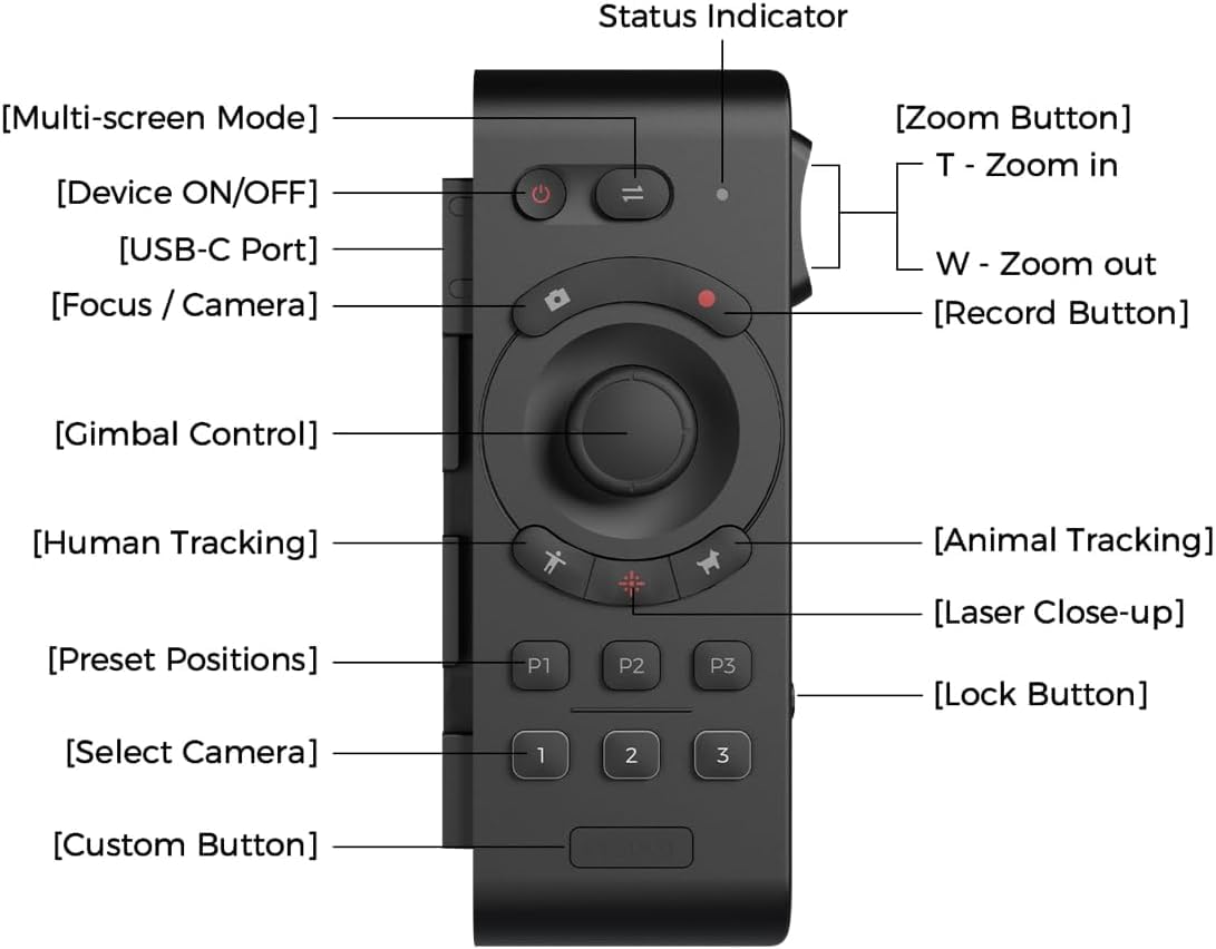 OBSBOT Tail Air Combo con Telecomando Intelligente, Telecamera AI Tracking PTZ con Supporto NDI, App Intelligente, Videocamera HDMI/USB-C/WiFi per Streaming, Chiesa, Sport, ecc.