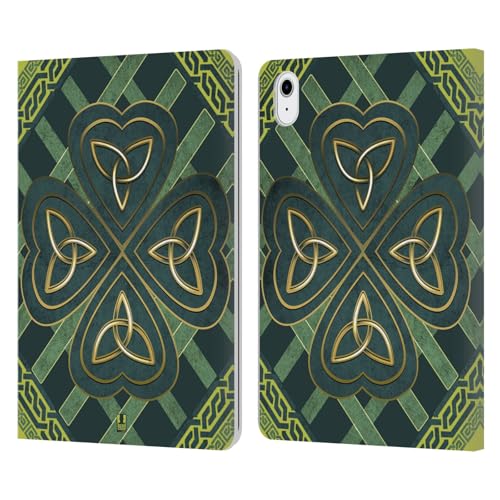 Étui portefeuille iPad Air 11 anti-rayure en cuir à motif Trinité Triquetra