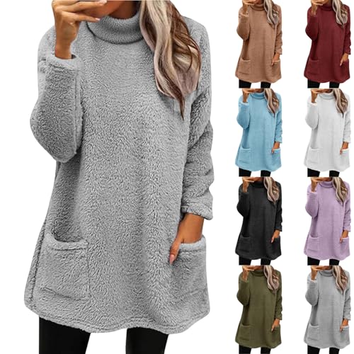 Chaqueta Mujer Invierno Forro Polar Abrigos De Invierno para Mujer Deportiva Entretiempo Cazadora sin Capucha Termica Cremallera Sudadera Hoodie Tallas Grandes Ropa(Gris,3XL)
