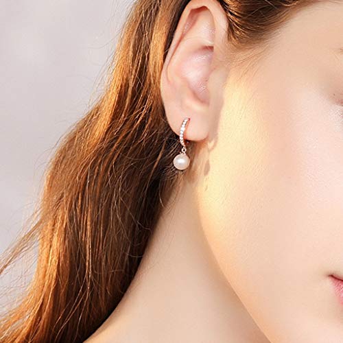 Boucles d'oreilles perles argent sterling femme pendantes et longues tendance