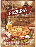 TammieLove TinSignEUa39800 Pizzeria La Vera großes Vintage-Retro-Metall-Blechschild, Wanddekoration, Metall-Blechschild, 20,3 x 30,5 cm