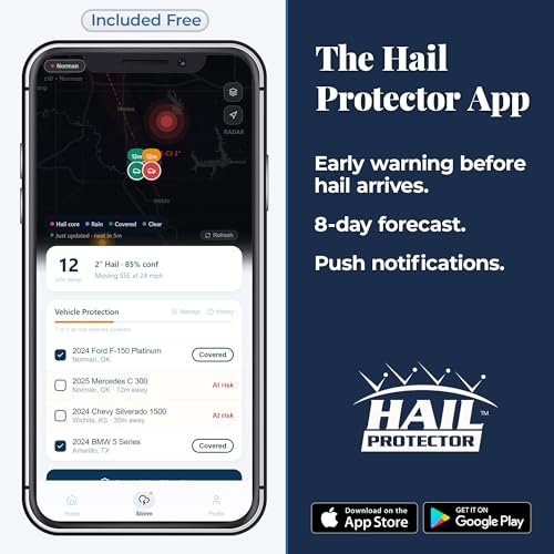 Image of Hail Protector Car Cover, Inflatable Hail Proof Shield for Cars, Portable Protection Against Any Size Hailstones, Complete System - CAR1 (Silver)