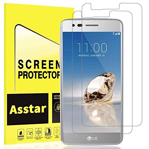 Asstar KKA102417 9H Hardness, 2.5D Tempered Glass, Bubble-Free Screen Protectors for LG Aristo - 2 Piece