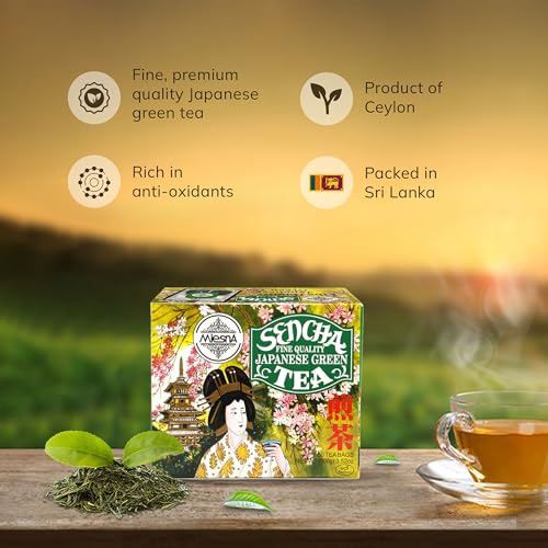 Image of Mlesna Sencha Japanese Green Tea 100g | 50 Foil-Wrapped Tea Bags | Pure Ceylon Green Tea | Rich in Antioxidants | Imported from Sri Lanka