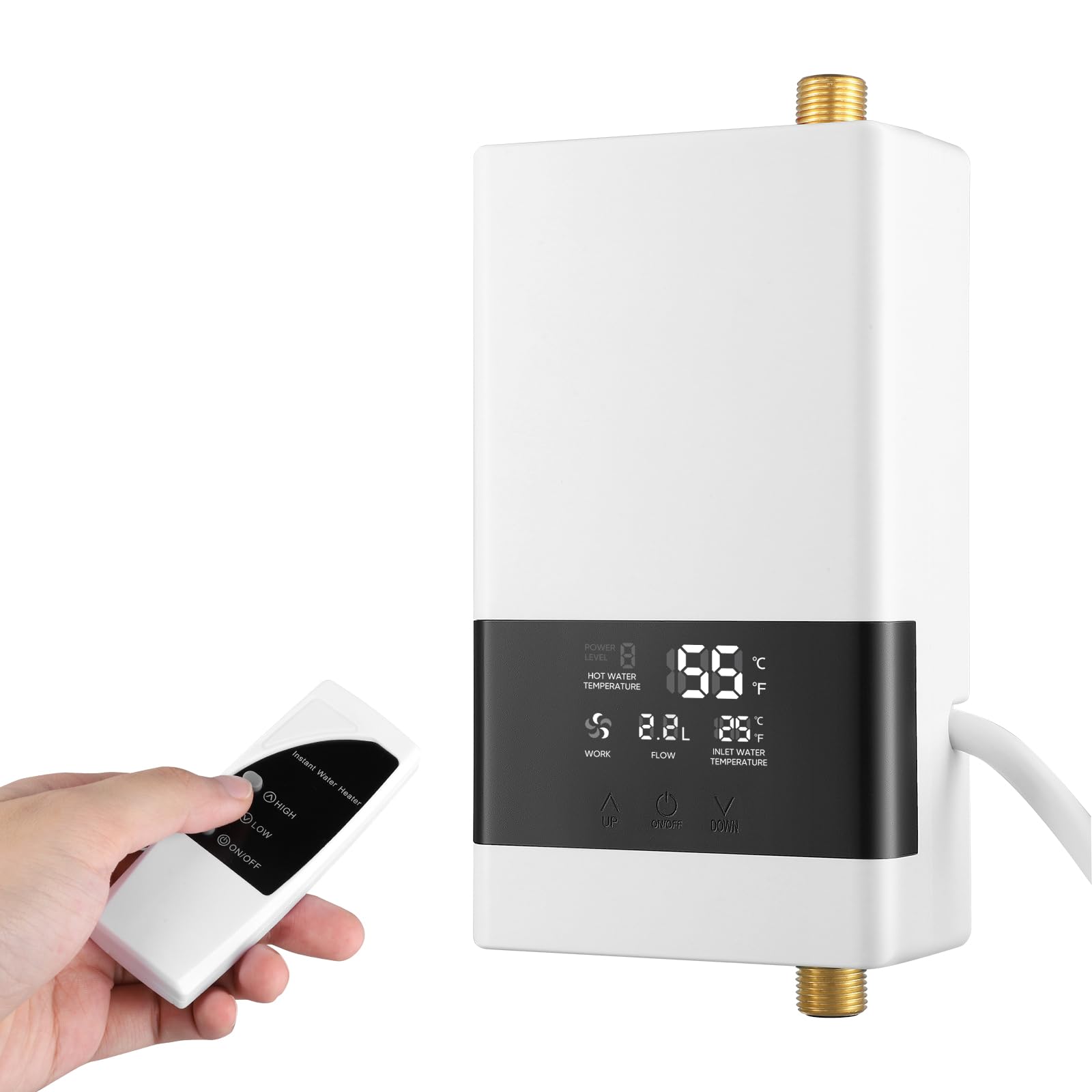 Electric Water Heater 220V 6000W,Under Sink Water Heater with 30-55℃ Adjustable,Instant Water Heater with Remote Control,Portable Tankless Heater with 2 Modes for Kitchen,Bathroom