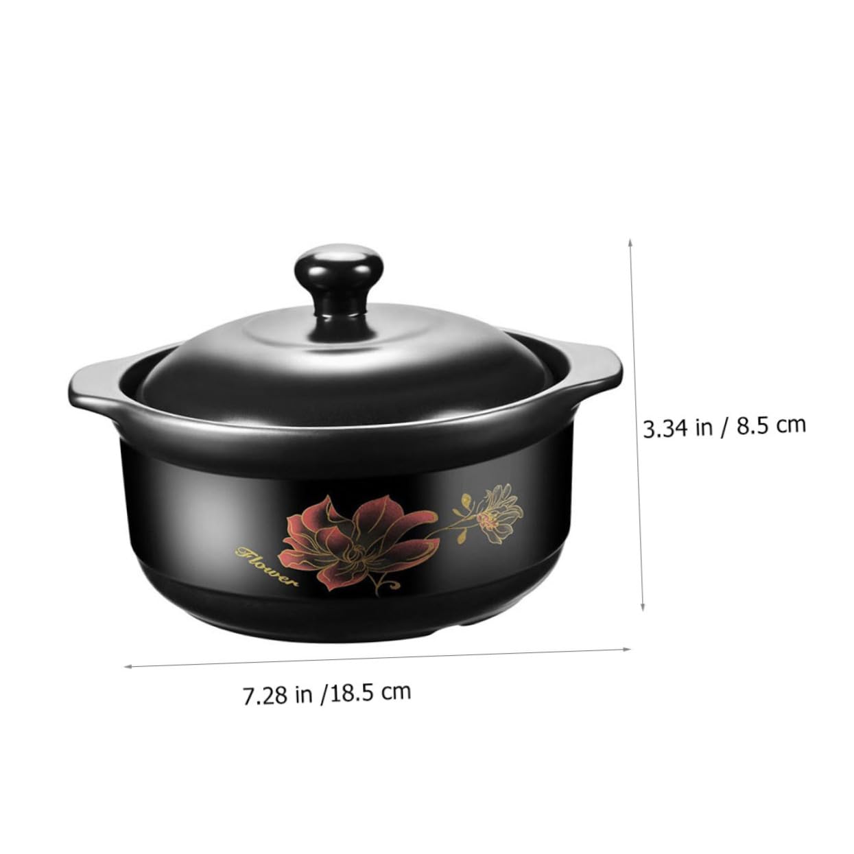 Casseruola in Ceramica Nera da 1600ml per Cottura Domestica