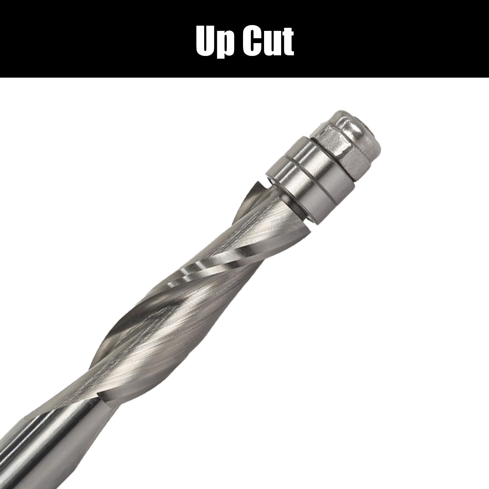 Fresa de enrasado en espiral de 8 mm, fresadora en espiral para fresadora superior, diámetro de corte de 8 mm, longitud de corte de 16,6 mm, ranura en espiral, doble rodamiento de bolas, fresa