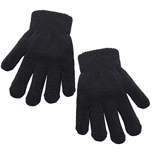 Cooraby - Guantes de invierno para niños Negro Negro ( L