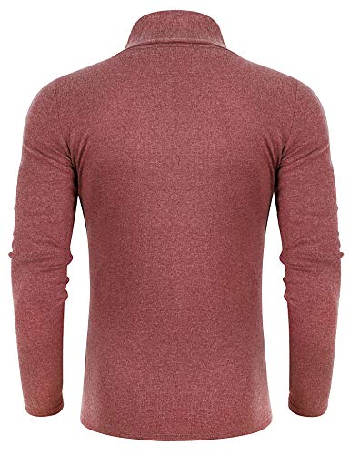 Image of Poriff Men's Casual Slim Fit Basic Tops Knitted Thermal Turtleneck Pullover Sweater