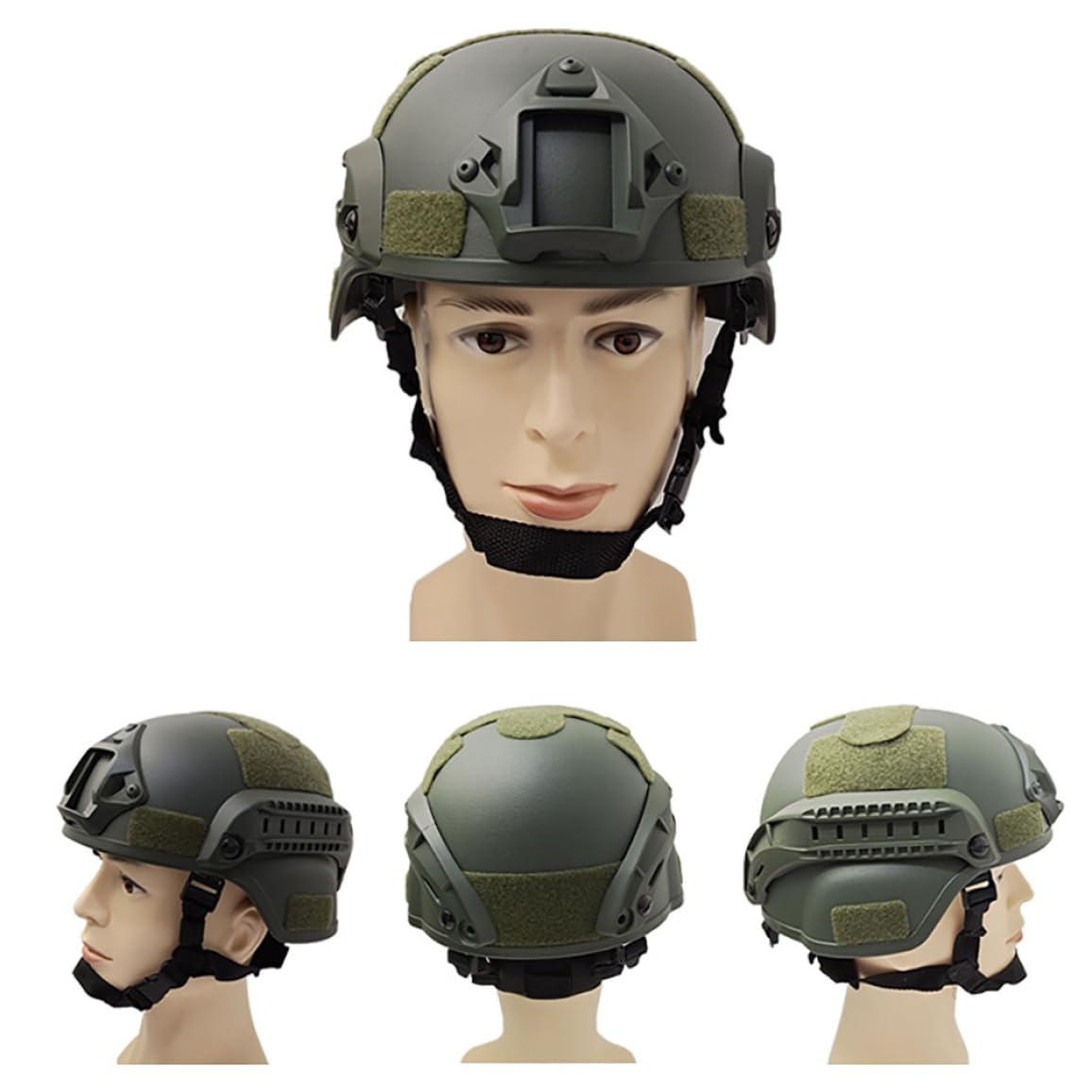 Casque Rapide, Casque Airsoft rembourré de Taille Libre de 56 cm à 60 cm, Protection Universelle pour Rail latéral réglable Paintball NVG pour la Chasse