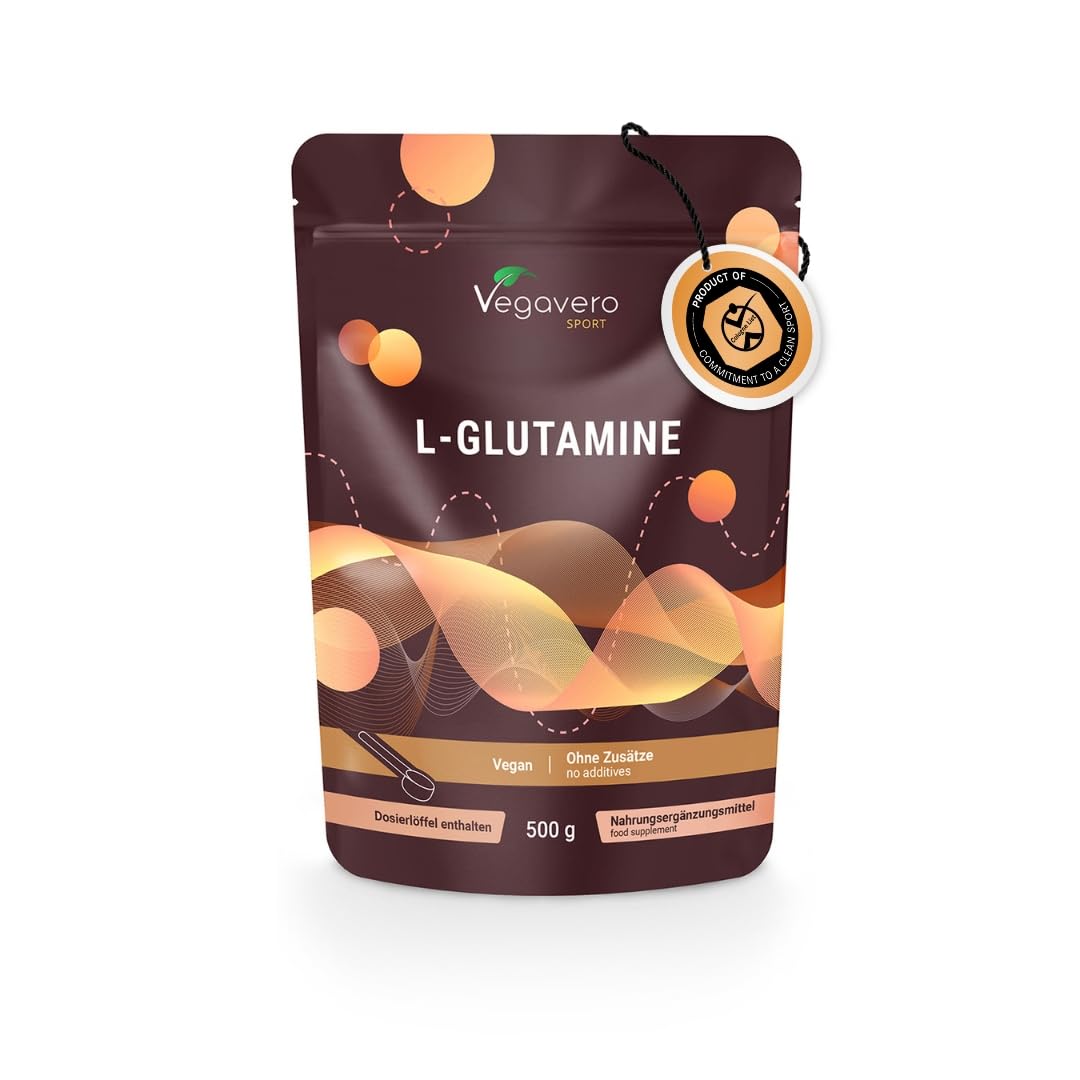 Vegavero L-Glutamine Powder 5000 mg | Post Workout and Muscle Building | 100% Pure - NO Additives | Lab Tested | 500g L Glutamine Vegan