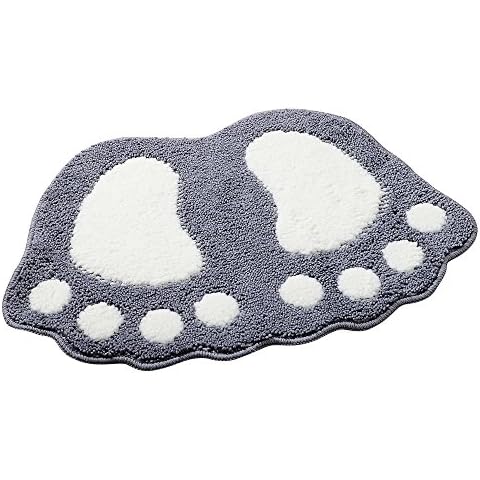 Paramount City Non Slip Bath Mat Big Feet Bathroom Shower Rugs Shaggy Carpet Absorbent Doormat Floor Mat (40 * 60CM, Grey) Cover
