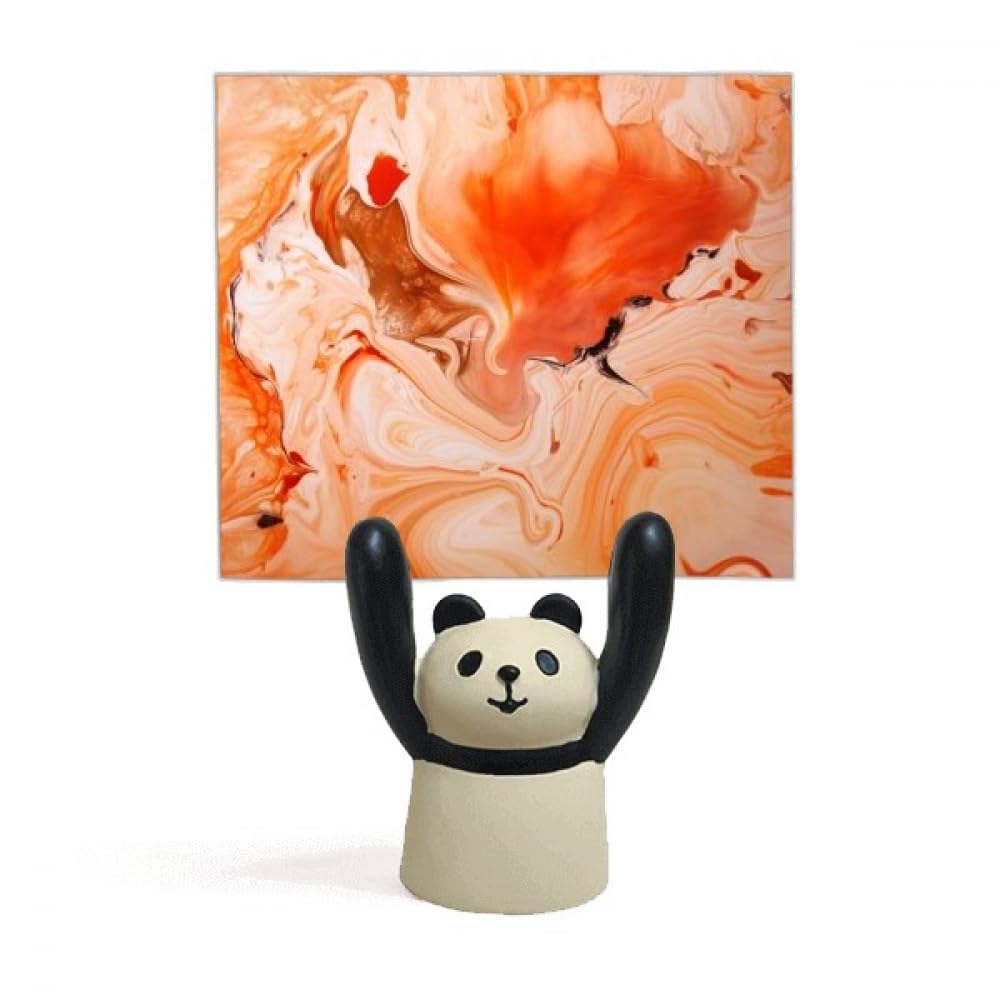 Porte-mémo panda en marbre orange pour bureau moderne