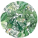 YEAHSPACE Palm Tree Leaf Rug 40 inch Round Rug Living Room Bedroom Decor-Tropical Jungle Palm Tree L