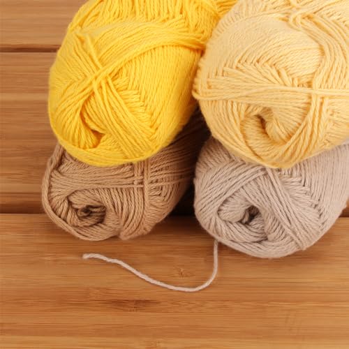 JubileeYarn Cotton Select Yarn - Sport Weight - 50g/Skein - Shades of Yellow - 4 Skeins - Image 3