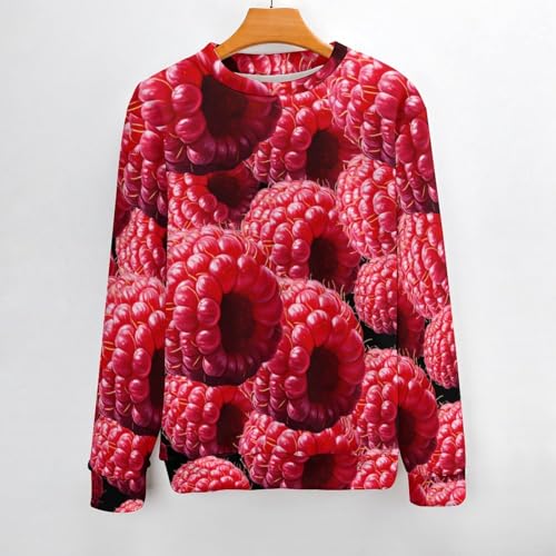 Raspberry Men's Crew Neck Sweater Knit Pullover Women Casual Long Sleeve Crewneck Loose Fit Top2