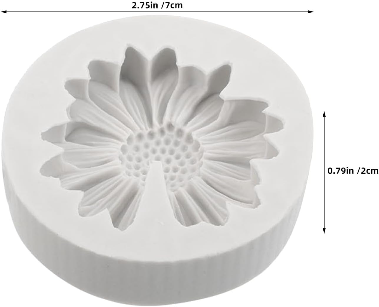 SOLUSTRE 6pcs Silicone Daisy Flower Mold for Candle Making and Chocolate Crafting, Sturdy and Preserving Fine Details, Flower Shaped Silicone Mold for DIY Resin and Cake Decoration