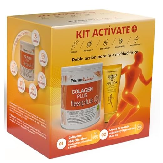 Kit Activate Plus, Colágeno Hidrolizado con Vitaminas y Minerales + Apitox, Crema de Masaje Deportivo, Doble Acción para Actividad Física. Colageno flexiplus 300 Gr | Apitox 60ml