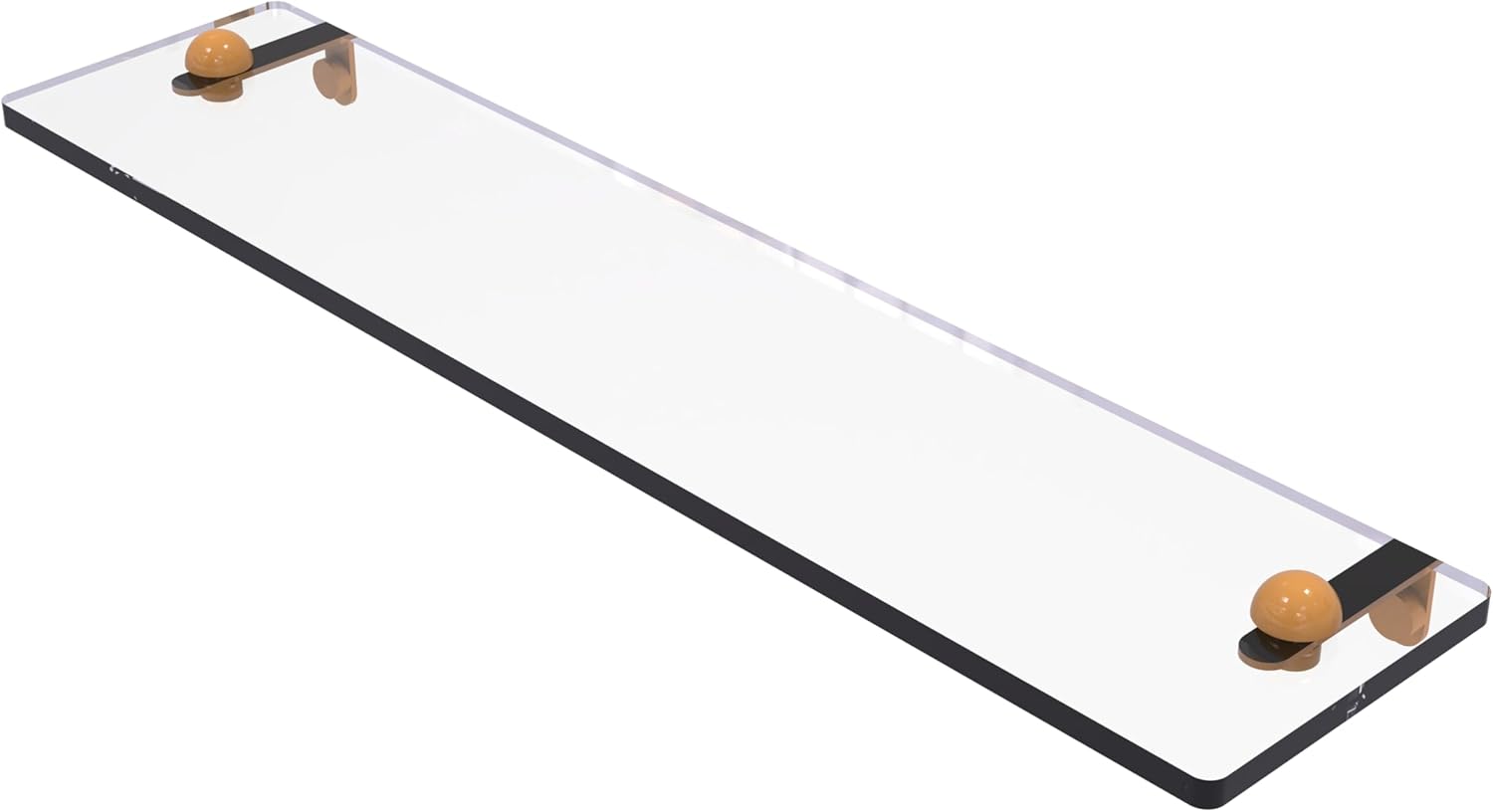 Allied Brass RC-1/22 22 Inch Vanity Beveled Edges Glass Shelf, Matte Gray