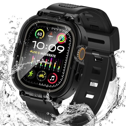 Goton 3 in 1 Waterproof Case with Band Compatible for Apple Watch 49mm