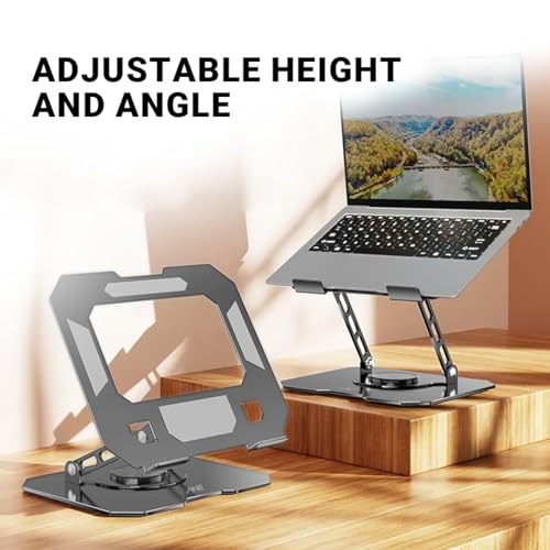 Image of Ant Riser 30, Aluminium Tilt Adjustable Laptop Stand for Desk, Metal Foldable Laptop Riser, Portable Laptop Holder Mount, Ventilated Cooling Computer Notebook Stand for 10-17 inch Devices Grey