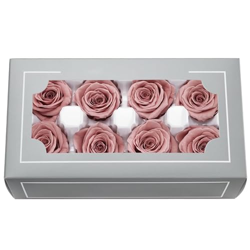 A Grade 4–5 cm konservierter Rosenkopf, hochwertig, natürlich, ewige 8 Stück/Box, echte Rosen, ewige Rose für Muttertag, Valentinstag, Geburtstag, Hochzeit, Zuhause, Party, Dekoration, DIY Essential A Grade 4–5 cm konservierter Rosenkopf, hochwertig, natürlich, ewige 8 Stück/Box, echte Rosen, ewige Rose für Muttertag, Valentinstag, Geburtstag, Hochzeit, Zuhause, Party, Dekoration, DIY Essential