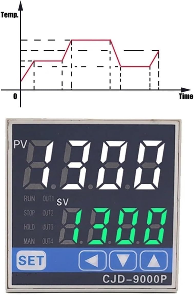 Digital Programmable Temperature Curve Thermostat Temperature And Timer 2 In 1 Ramp Soak Pid Temperature Controller(Add SSR And Sensor)(Ssr Output Add Ssr)
