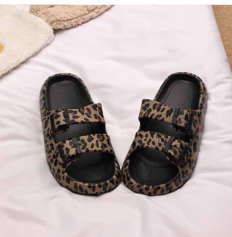 Geerta Women's Fashion Leopard Print Slides, Casual Comfortable Platform Slippers for Summer, Non-slip Beach Trendy All-match Indoor & Outdoor Wear Walking Shoes4
