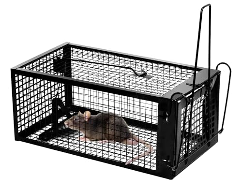 NETONDA 1x Piege a Rat XXL Piège à Rats Cages Attrape Souris piège à Loir Exterieur Rongeur Mulot Rat Trap Professionnel Réutilisable Multi-Catch Cage (XL)