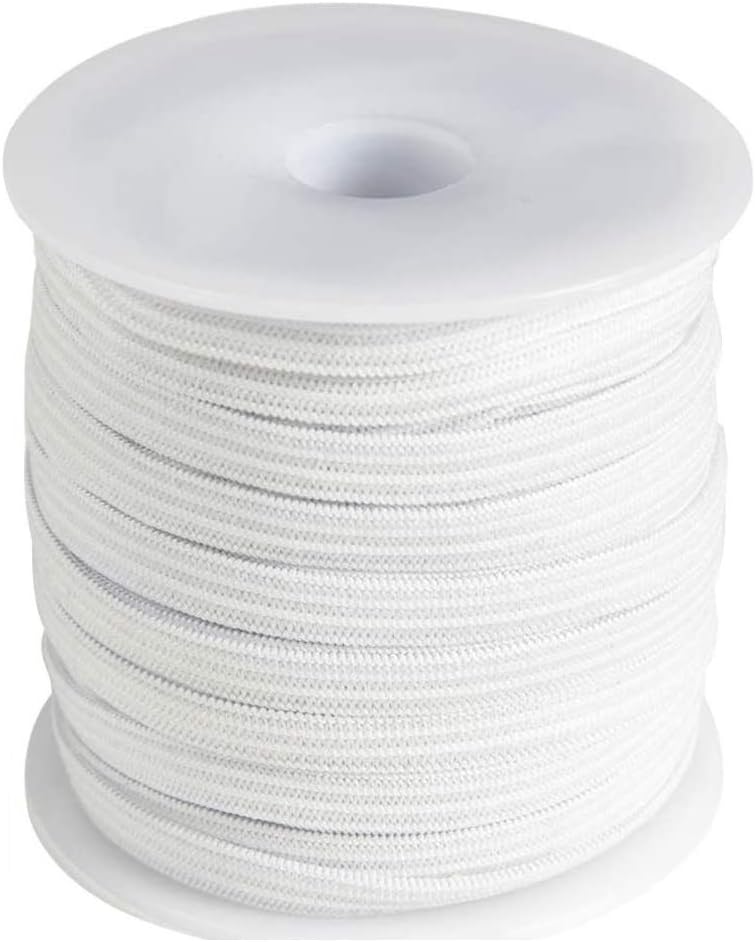 6MM Flat Elastic Band, White Elastic String Elastic Cord Wide Braided ...