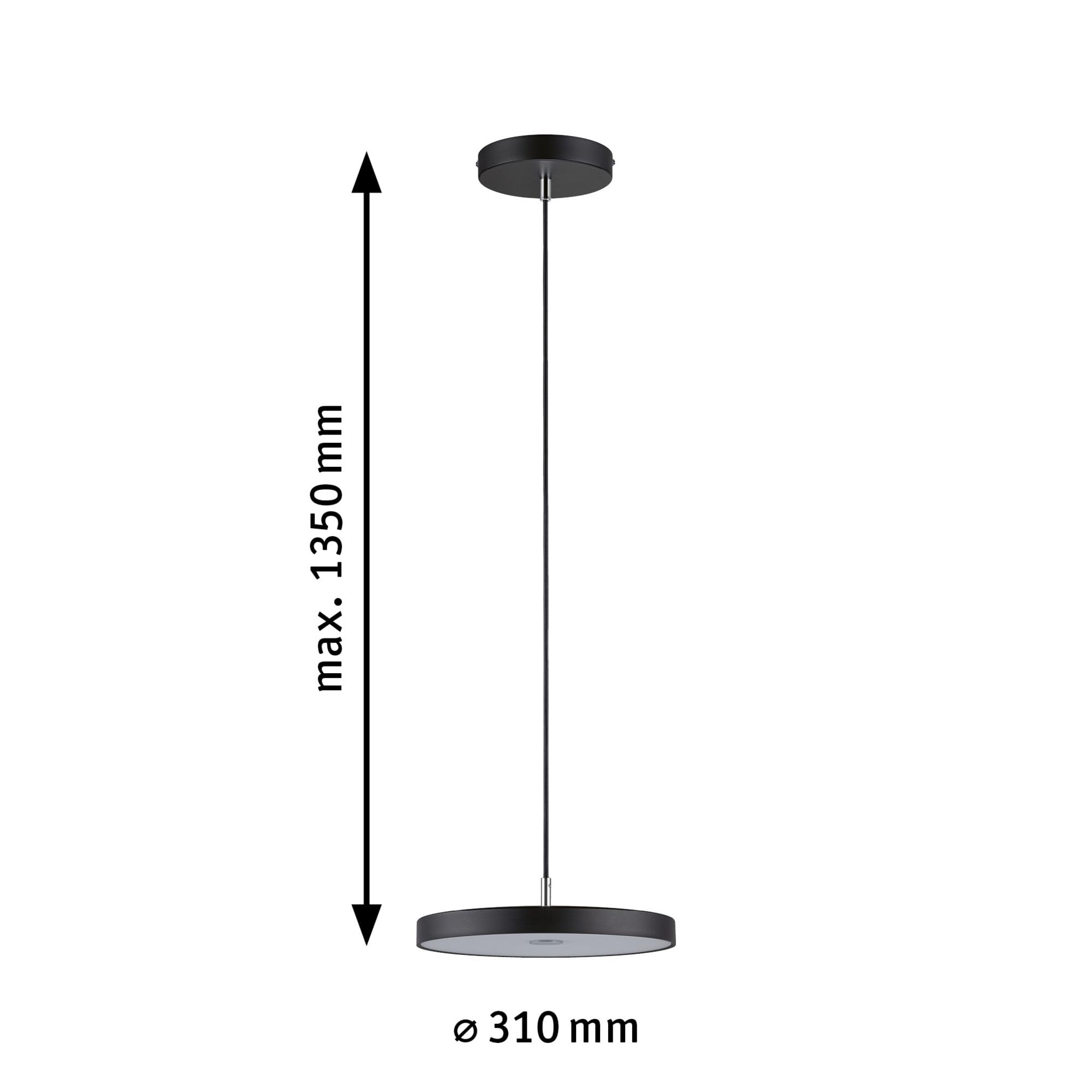 Paulmann 96782 LED lampa wisząca 3-Step-Dim Hildor 2700K 1600lm 230V 22W możliwość ściemniania, czarny matowy