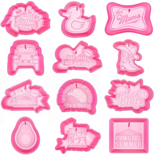 (300 Design Optional) MUBYOK M533 12 Pcs Silicone Freshie Mold for Baking Aroma Beads Car Freshie Supplies