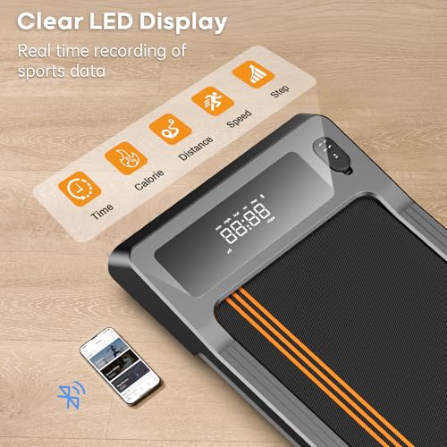 Image of HitGo Walking Pad for Home Office, 2026 Under Desk Treadmill with App, Remote, LED Display, Portable Small Design with Optional Incline or Foldable Handle